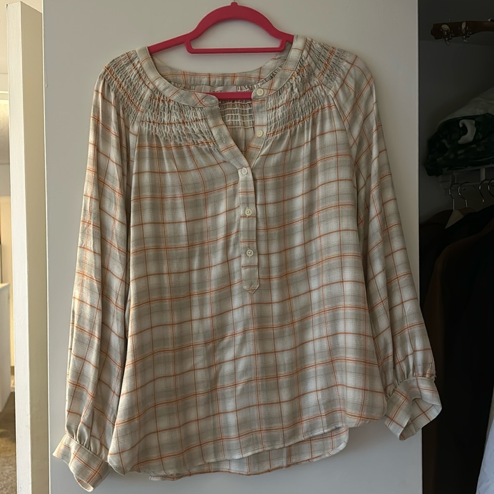 Loft NWT flannel long sleeve blouse